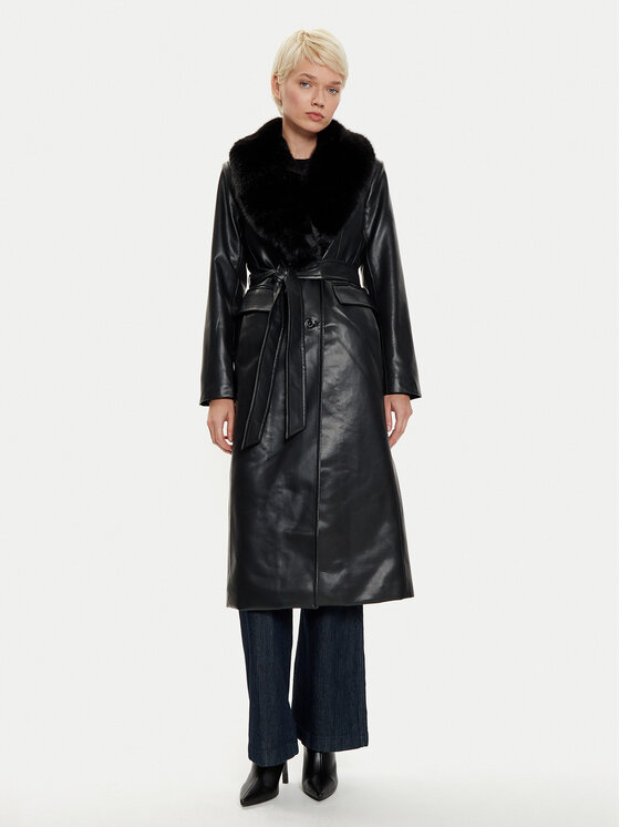 MICHAEL Michael Kors MICHAEL Michael Kors Palton din piele ecologic 77B1402M52 Negru Regular Fit