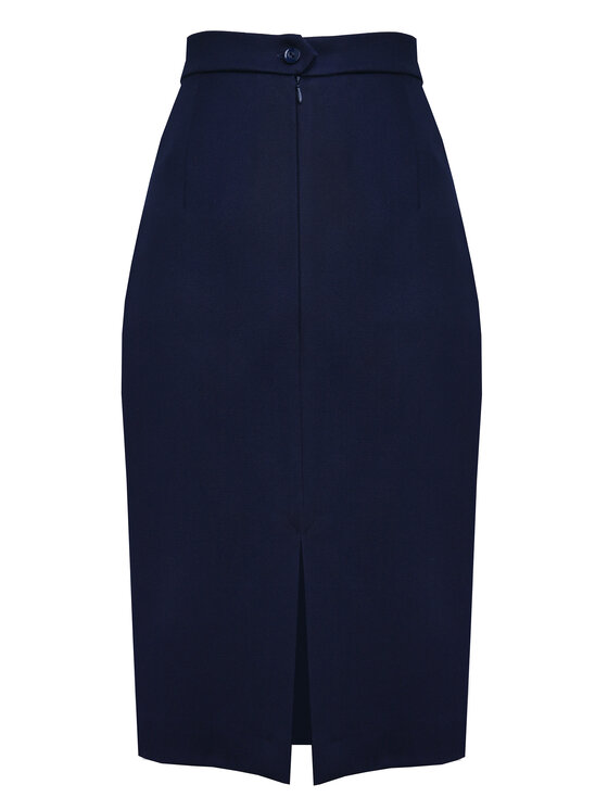 Kasia Zapała Kasia Zapała Spódnica ołówkowa Emanuele Granatowy Slim Fit