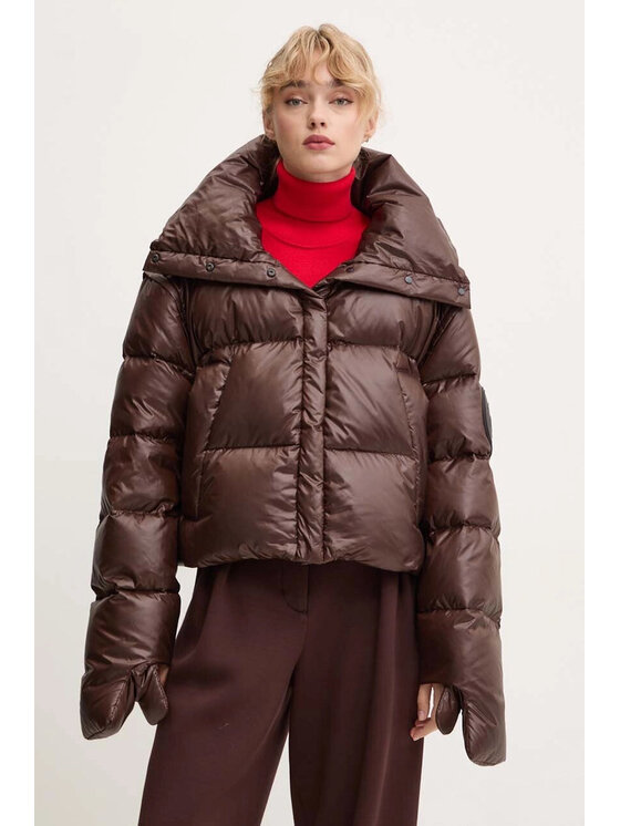 MMC Studio Sneakersy Kurtka Rafo Brązowa Brązowy Oversize