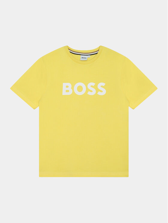 Boss T-krekls J50718 D Dzeltens Regular Fit