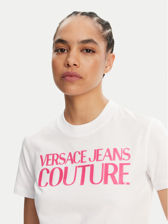 Versace Jeans Couture Versace Jeans Couture T-shirt 78HAHE05 Bijela Regular Fit