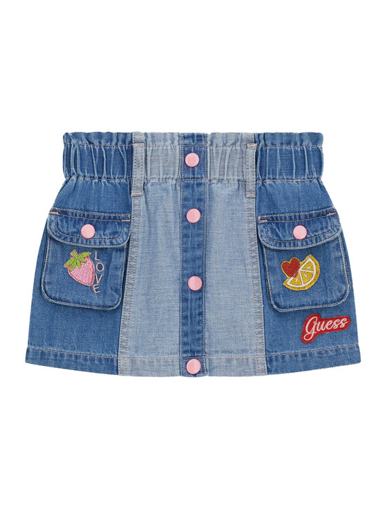 Guess Guess Jeans suknja K6GD05 D7850 Plava Regular Fit