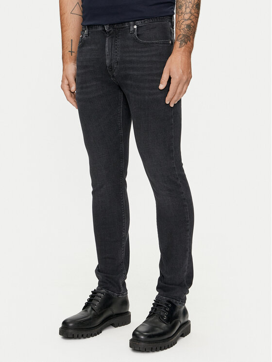 Tommy Hilfiger Blugi Bleecker MW0MW35719 Negru Slim Fit