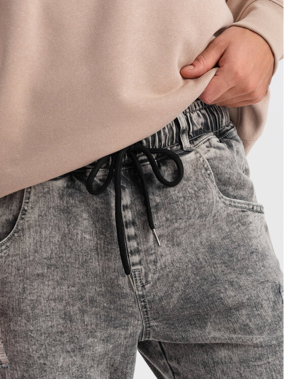 Ombre Ombre Jeansy OM-PADJ-0153 Šedá Fitting Fit