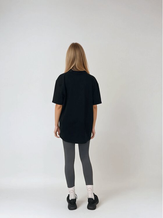 BeShaped BeShaped T-Shirt Body Under Construction Czarny Oversize