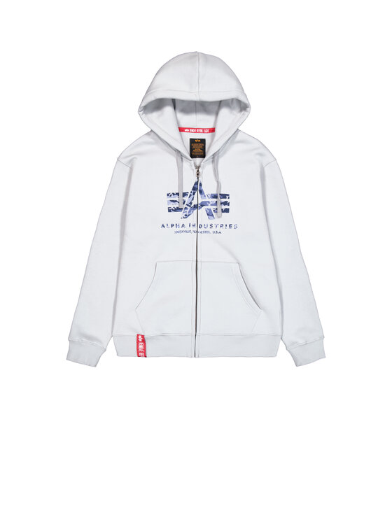 Alpha Industries Alpha Industries Bluza Basic Puff Print Camo Zip Hoodie Szary Regular Fit