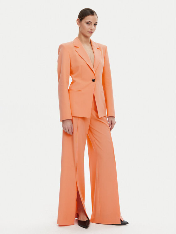 HUGO HUGO Штани з тканини Hezena 50537073 Оранжевий Regular Fit