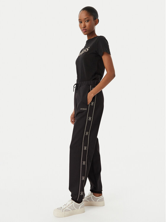 Guess Guess Donji dio trenerke V5BB23 KCX22 Crna Wide Leg
