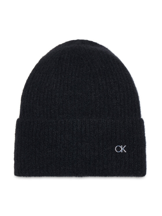 Czapka Calvin Klein, Czarne, Lux Wool K50K509686BAX