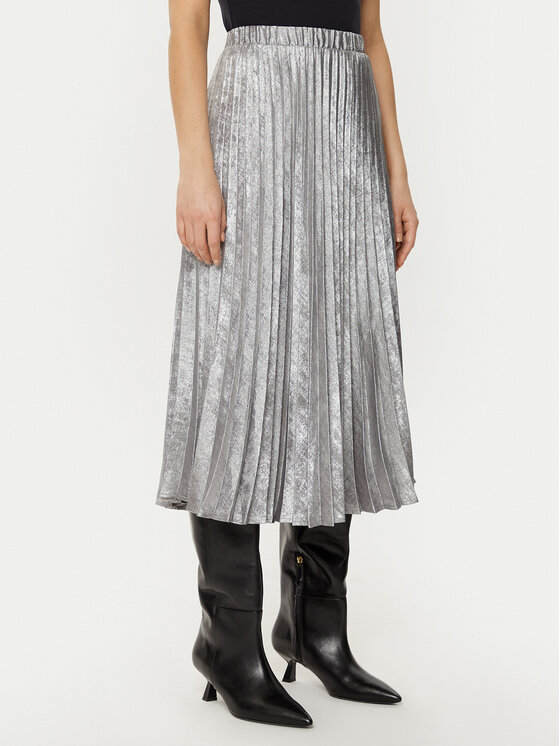 Gap Gap Plisovaná sukně 587128-00 Stříbrná Regular Fit