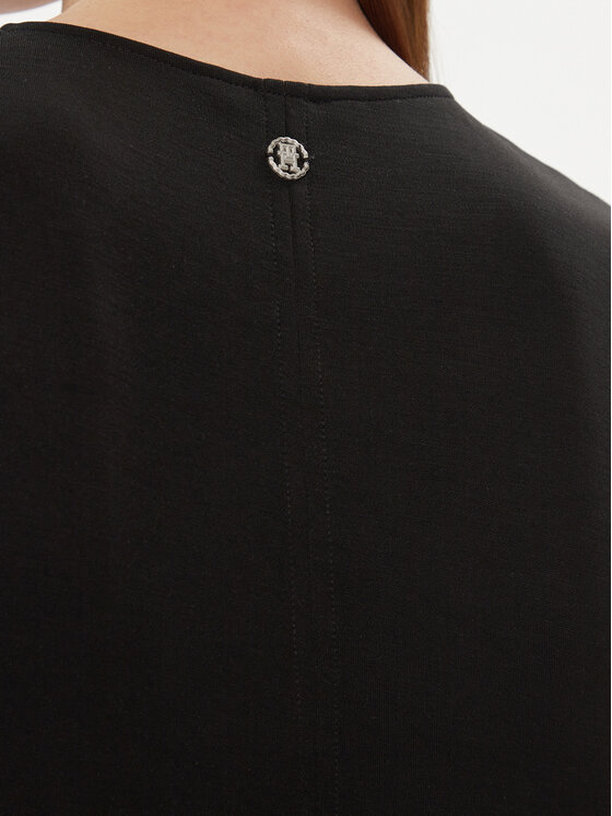 Tommy Hilfiger Tommy Hilfiger Koktel haljina Shiny Interlock V-Nk Ns Knee Drs WW0WW40731 Écru Slim Fit