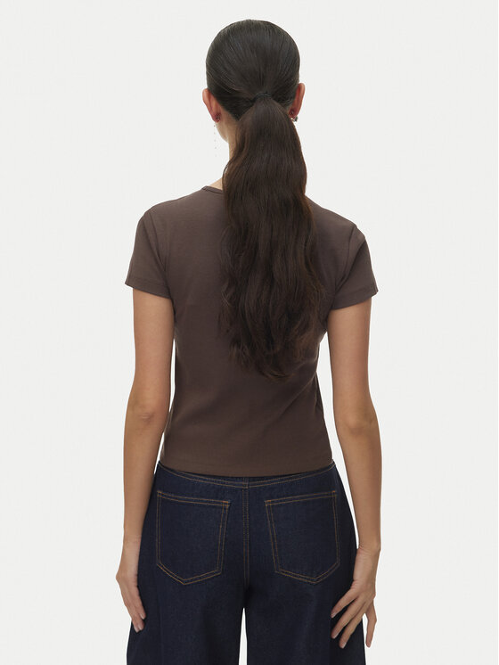 Vero Moda Vero Moda Tričko Chloe 10306894 Hnedá Tight Fit