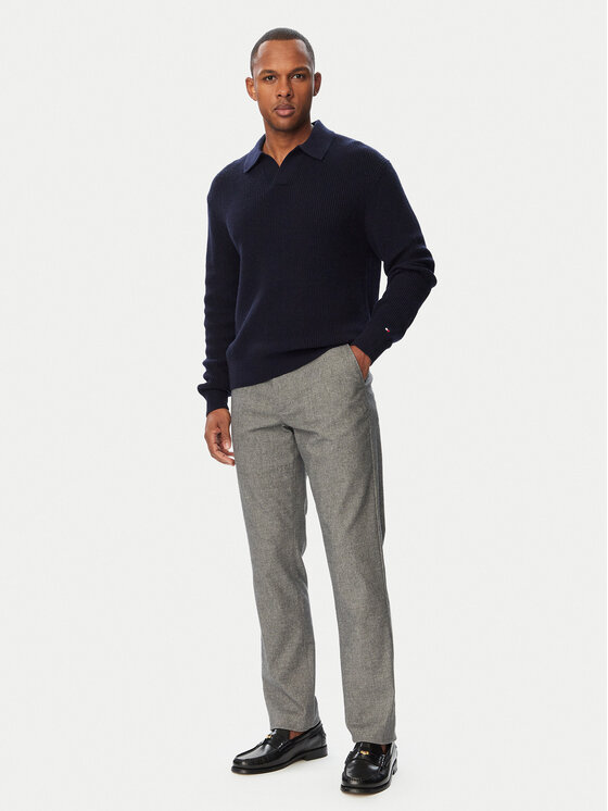 Tommy Hilfiger Tommy Hilfiger Džemper Fisherman MW0MW42804 Tamnoplava Regular Fit