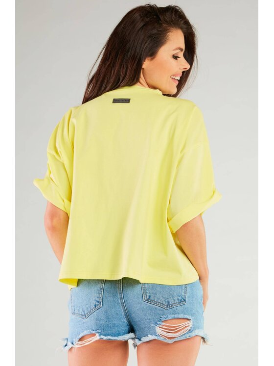 Infinite You Infinite You Bluzka M265 Żółty Basic Fit