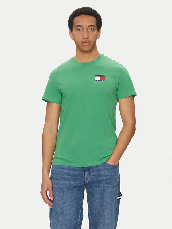 Męski T-Shirt Tommy Jeans, Rozmiar M, Zielony, Essential DM0DM20740