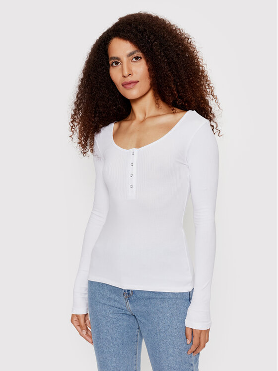 Pieces Pieces Halenka Kitte 17101437 Bílá Slim Fit
