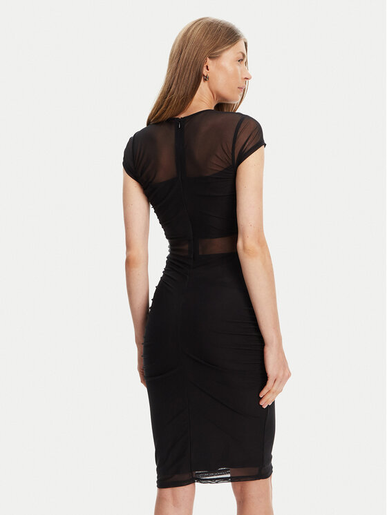 Guess Guess Koktejlové šaty W5YK66 KBAH2 Černá Regular Fit