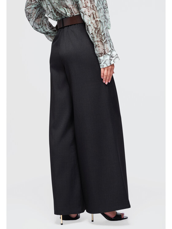 Ombre Ombre Spodnie materiałowe OW-PA-E0019 Czarny Relaxed Fit