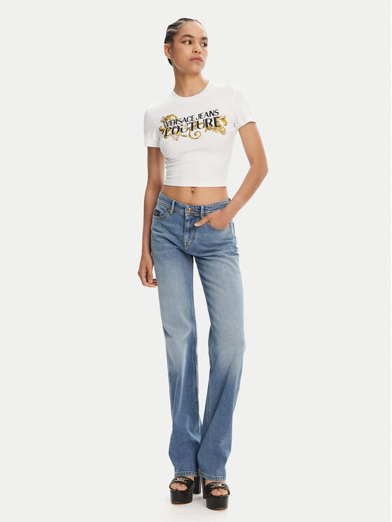 Versace Jeans Couture Versace Jeans Couture Póló 78HAHC05 Fehér Slim Fit