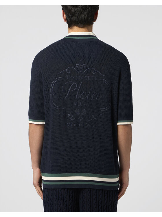 PHILIPP PLEIN PHILIPP PLEIN Polo 30482 Granatowy Regular Fit
