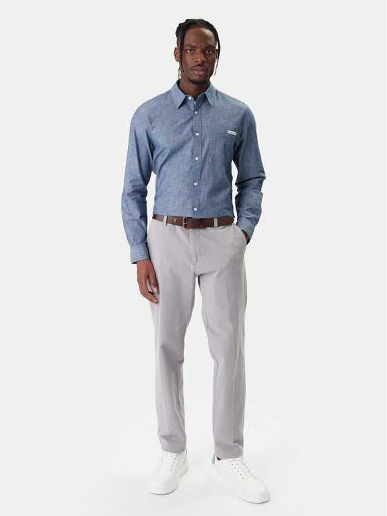 Calvin Klein Jeans Calvin Klein Jeans Srajca Chambray Classic LV04RF109G Mornarsko modra Regular Fit