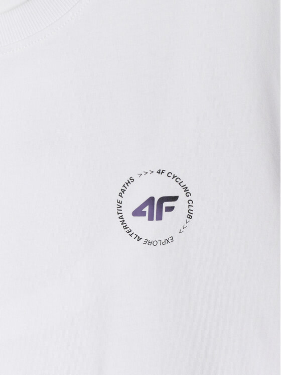 4F 4F T-Shirt WHEEL & WAVE Biały Relaxed Fit