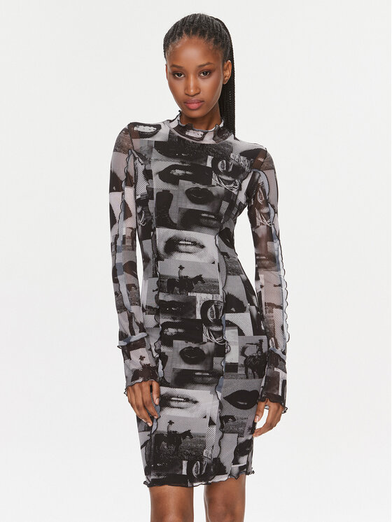 HUGO Hugo Ежедневна рокля Naviola 50505454 Сив Slim Fit