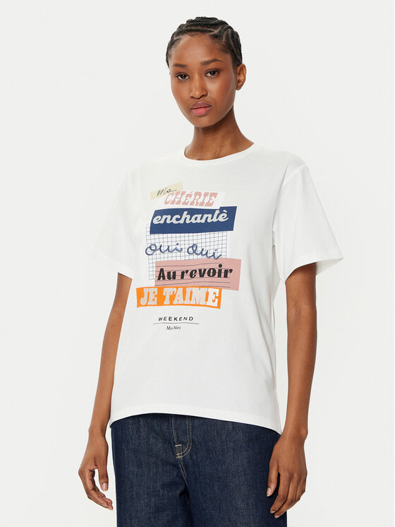 Weekend Max Mara Weekend Max Mara T-shirt Cabina 2515971041 Bianco Regular Fit