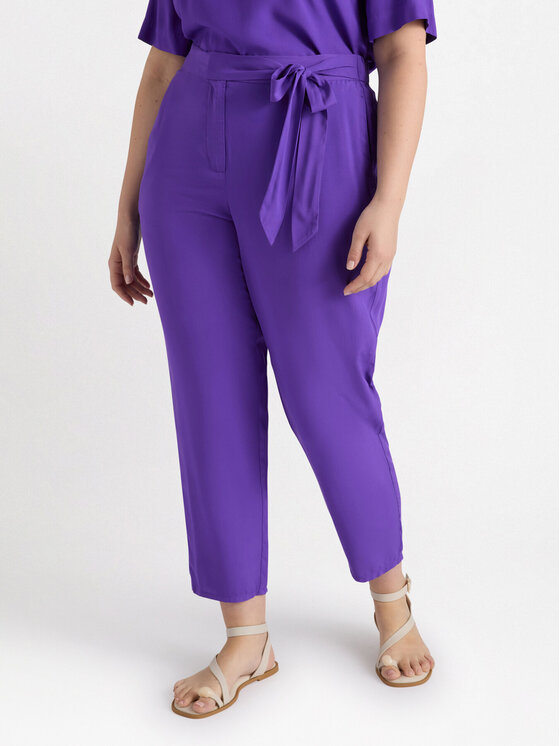 Fiorella Rubino Fiorella Rubino Pantaloni di tessuto P137T004840N029 Turchese Regular Fit