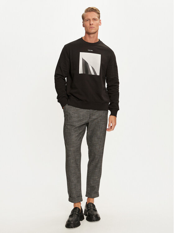 Calvin Klein Calvin Klein Džemperis City Photo K10K113563 Juoda Regular Fit