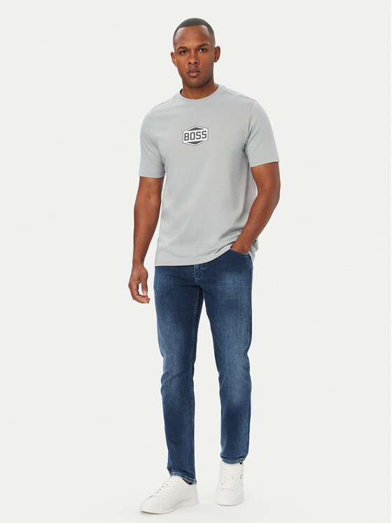 BOSS BOSS T-Shirt Logo Tape2 50574200 Szary Regular Fit