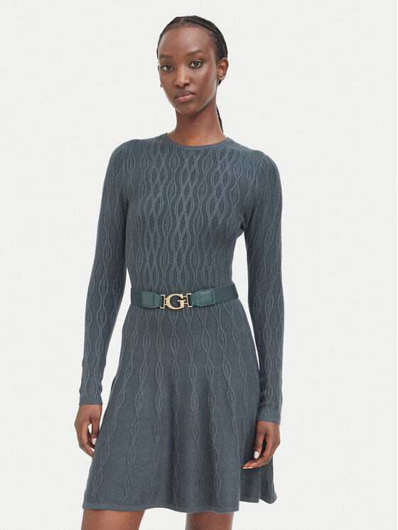 Guess Guess Trikotažinė suknelė W6BK64 Z1569 Žalia Regular Fit