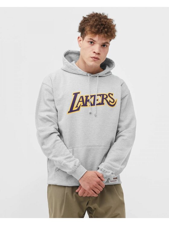 Mitchell & Ness Mitchell & Ness Felpa TEAM LOGO HOODY LOS ANGELES LAKERS Grigio Regular Fit
