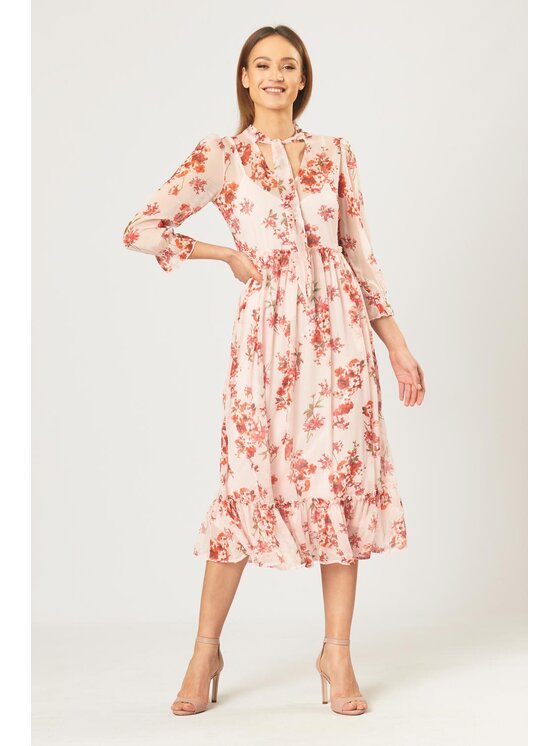 QUIOSQUE QUIOSQUE Každodenné šaty MARIKA DRESS Ružová Regular Fit