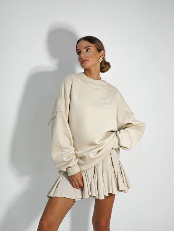 LilaLou LilaLou Bluza Lucky Beżowy Regular Fit