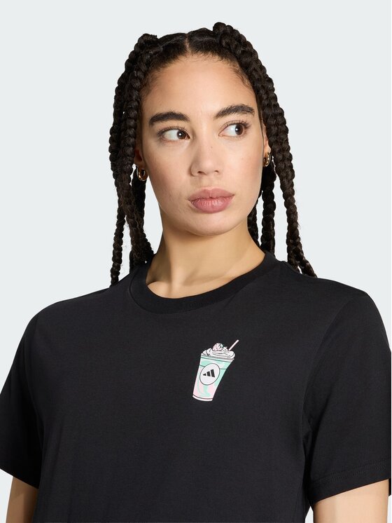 adidas adidas T-Shirt FOOD REGULAR GRAPHIC Czarny Regular Fit