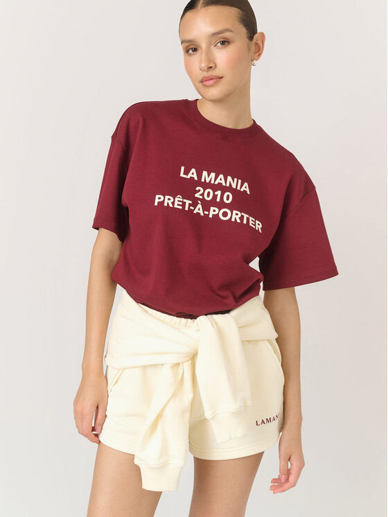 La Mania La Mania T-shirt PRET A PORTER Bordeaux Classic Fit