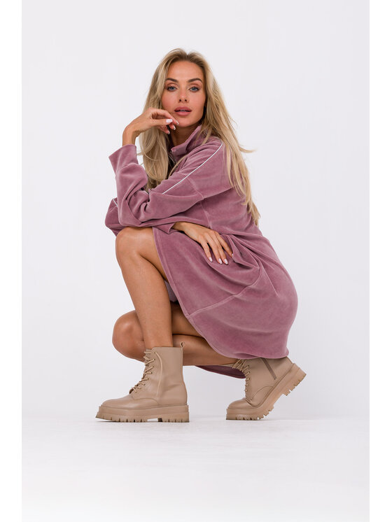 Made of Emotion Made of Emotion Sukienka codzienna M764 Różowy Modern Fit