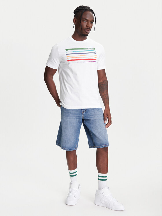 United Colors Of Benetton United Colors Of Benetton T-krekls 3BL0U10AG Balts Relaxed Fit