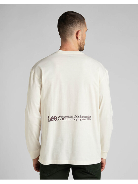 Lee Lee T-shirt LS LOGO LOOSE TEE Bianco Regular Fit