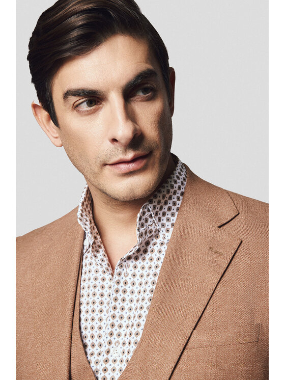 Lancerto Lancerto Marynarka Oliena MA131125000014 Brązowy Slim Fit