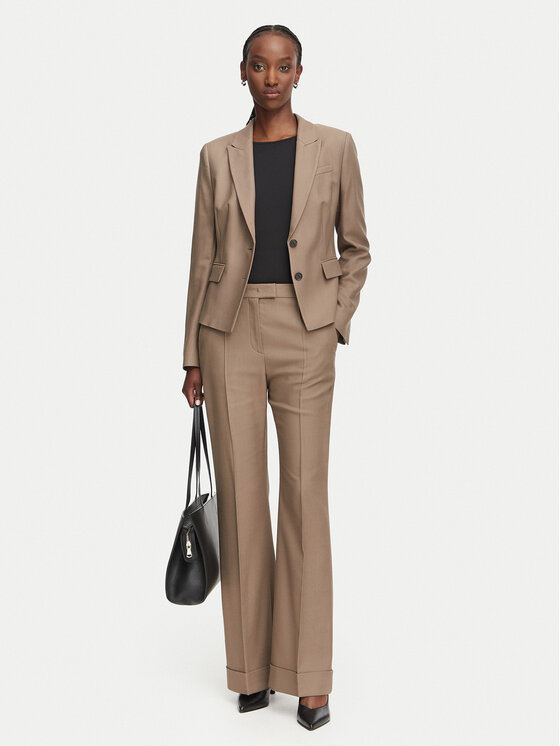BOSS BOSS Bavlnené nohavice Talia5 50564488 Hnedá Regular Fit