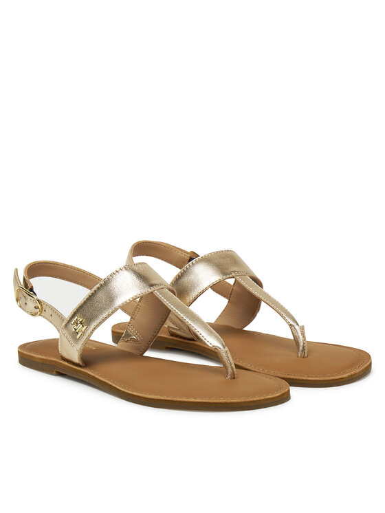 Tommy Hilfiger Tommy Hilfiger Sandale Metallic Leather Thong Sandal FW0FW08798 Auriu