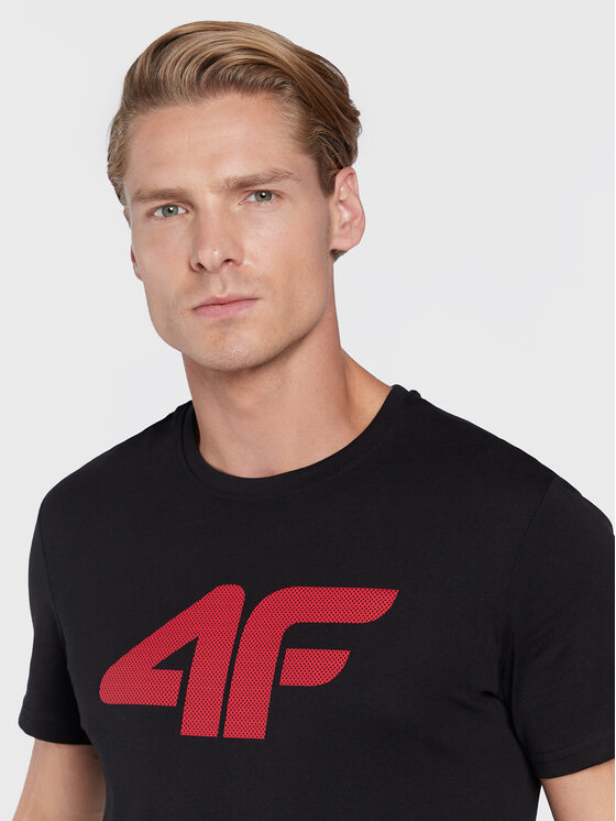 4F 4F T-Shirt H4Z22-TSM353 Czarny Regular Fit