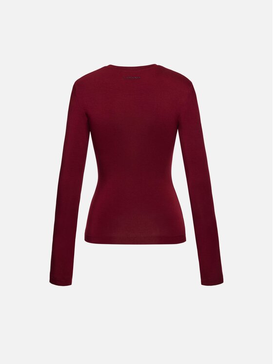 La Mania La Mania Longsleeve APRIL Bordowy Basic Fit