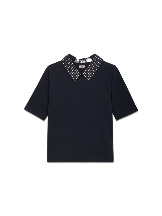 Oltre Oltre T-shirt G359J004136N034 Blu Slim Fit