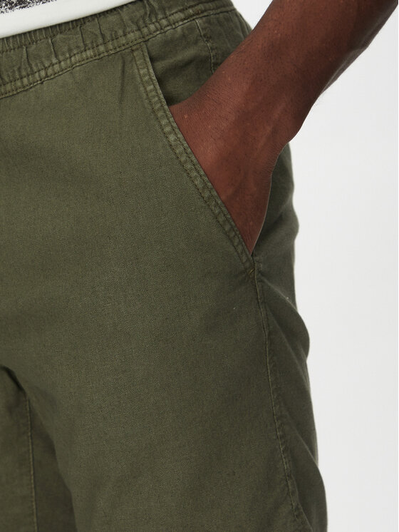 INDICODE INDICODE Šortky z materiálu Wamo 70-728 Zelená Slim Fit