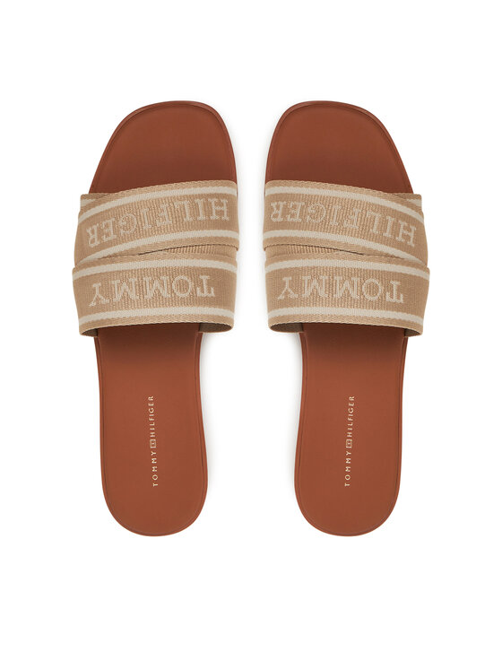 Tommy Hilfiger Tommy Hilfiger Plätud Webbing Mule FW0FW08421 Beež
