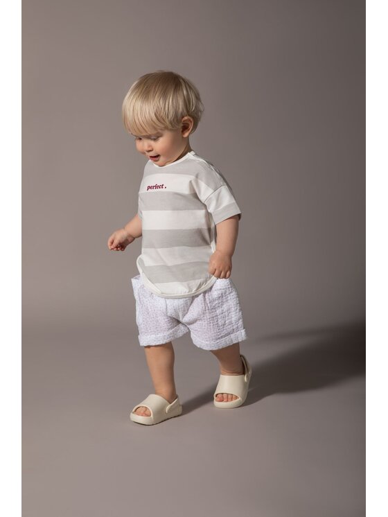Coccodrillo Coccodrillo Bavlnené šortky WC6119502SUN-003 Krémová Regular Fit