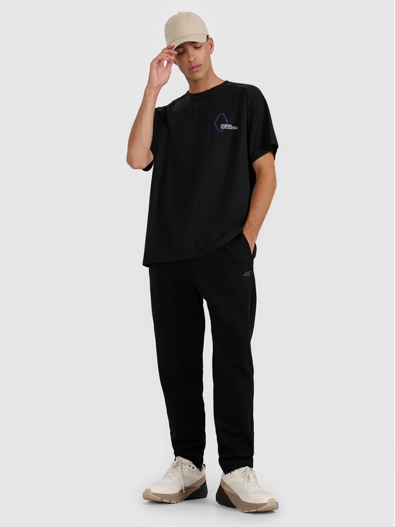 4F 4F T-Shirt 4FWAW25TTSHM2401-20S Czarny Oversize